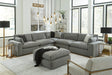Cloud Gray Chenille Fabric Oversized Sectional Sofa front view
