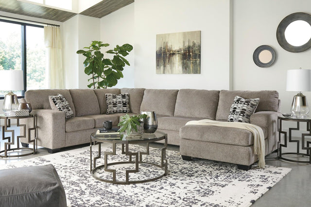 Ashley Platinum Chenille Fabric Sectional sofa main view