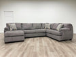 Brentwood Gray Chenille Fabric Sectional Sofa main view from front