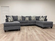 steel legs chenille fabric sectional sofa main front view