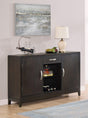 Jeffries dark brown modern solid wood and veneers dining sideboard front view
