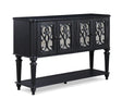 Kingsbury Dark Gray Solid Wood Storage Dining Sideboard front view