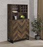Mendoza 2-Door Rustic Oak Wine Cabinet angled view
