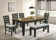 Bardstown Wheat Charcoal fabric upholstered tufted dining room set, main view