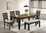 Bardstown Wheat Charcoal fabric upholstered tufted dining room set, main view