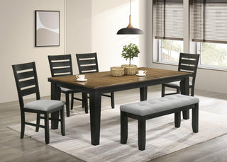 Bardstown Wheat Charcoal fabric upholstered tufted dining room set, main view