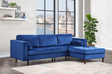 Roxy Blue Velvet Sectional sofa main view