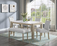 Main view of Dune Beige Gray Fabric Upholstered Dining Room Set dining table and chairs