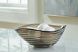 Solariston gray brown glass bowl top view