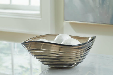 Solariston gray brown glass bowl top view