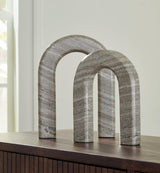 Keithton Taupe Marble Sculpture Set large front view
