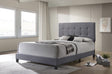Mapes tufted upholstered eastern king bed charcoal front angle