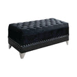 Barzini Black Tufted Storage Bench front view