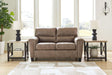 Navi Fossil Faux Leather Loveseat front angle view