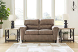 Navi Fossil Faux Leather Loveseat front angle view
