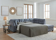Marleton Denim Microfiber 2-Piece Sleeper Sectional with Chaise sectional sofa main view