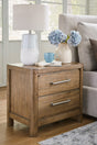 Cabalynn Light Brown Nightstand front view showing two drawers