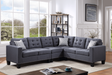 Logan Gray Linen Tufted Upholstered Sectional Sofa main view