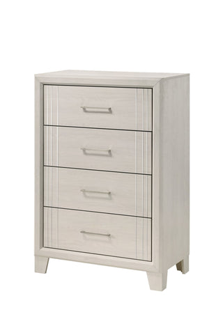 Charlie Cream 5-Drawer solid wood chest cream finish front view