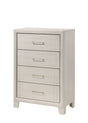 Charlie Cream 5-Drawer solid wood chest cream finish front view