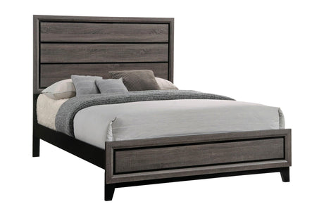 Watson Eastern King Bed Grey Oak And Black - front view