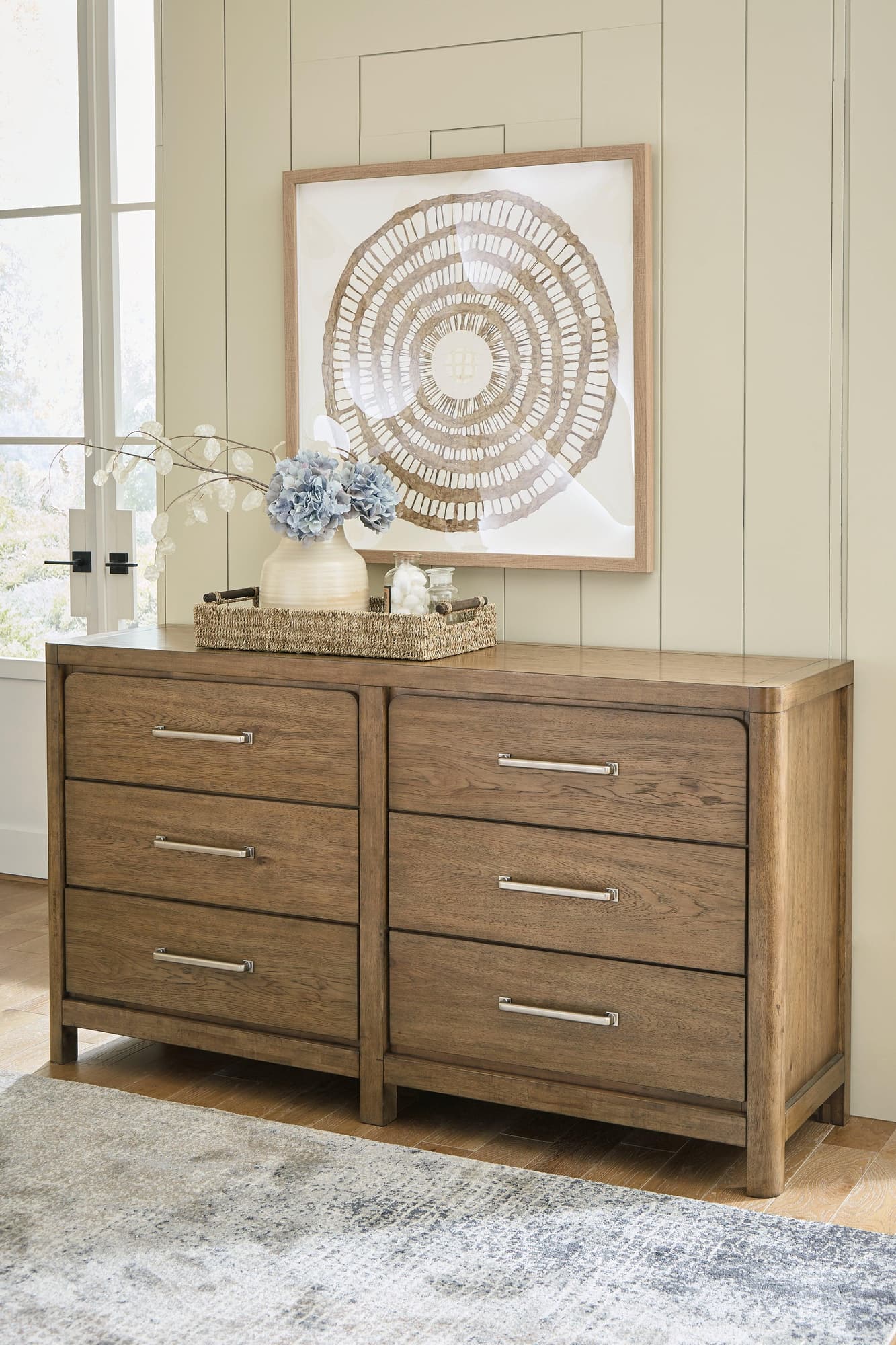 Cabalynn Light Brown Dresser angled side view