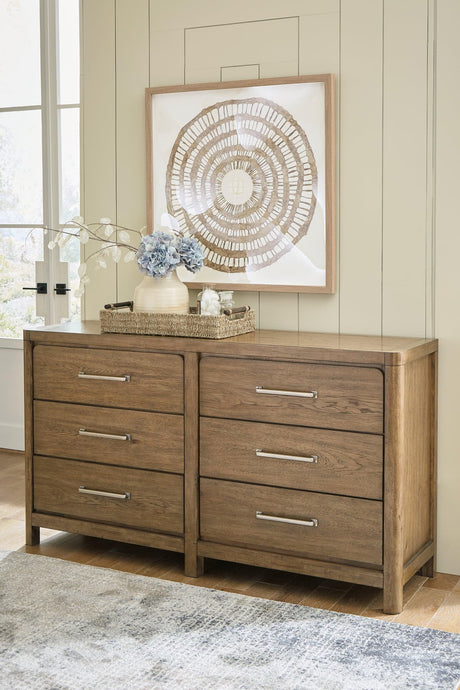 Cabalynn Light Brown Dresser angled side view