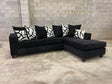 Bron Black Velvet Upholstered Sectional sofa front view