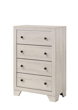 Atticus White 5-drawer chest angled view