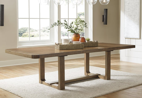 Cabalynn Light Brown Dining Extension Table angled side view