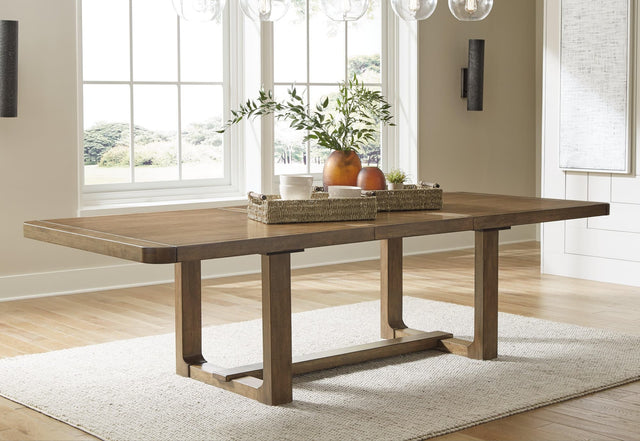 Cabalynn Light Brown Dining Extension Table angled side view