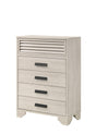 Sarter white 5-drawer chest front view