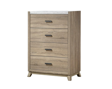 Tilston Brown modern 5-drawer solid wood chest front view
