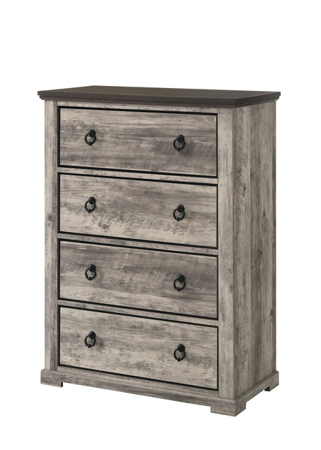 Ella Mae Gray 5-Drawer Chest front angle