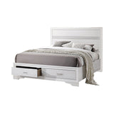 Miranda King 2-Drawer White Storage Bed front view