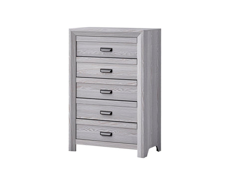 Adelaide Drift Wood 5-Drawer Chest front view