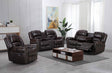 Lexington2023 Brown 3-piece reclining living room set in brown faux leather gel - front angle
