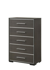 Sharpe Gray and White Modern 5-Drawer Chest front view