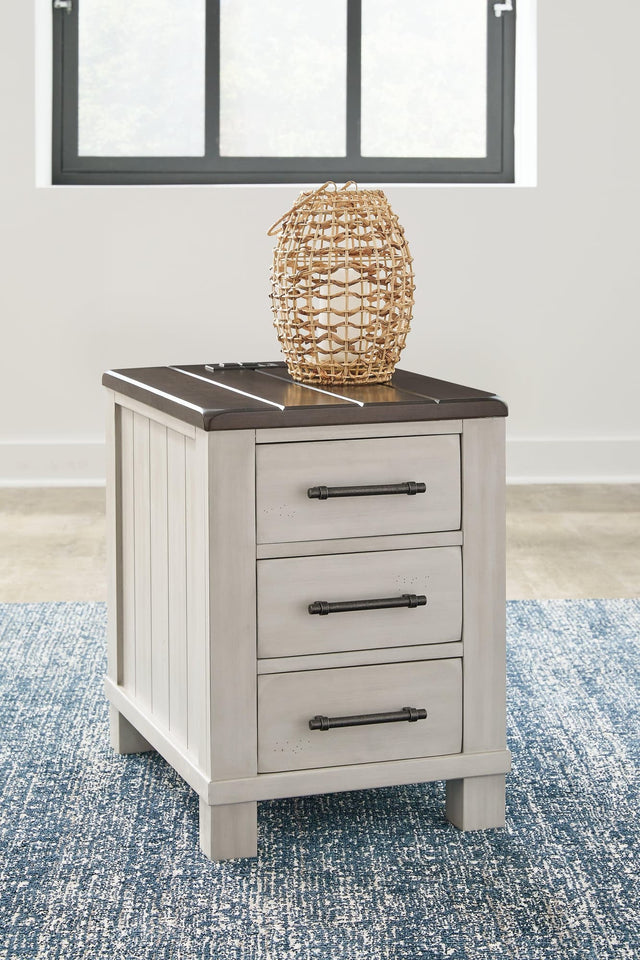 Darborn Two-Tone Gray and Brown Chairside End Table front view