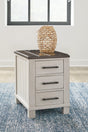 Darborn Two-Tone Gray and Brown Chairside End Table front view