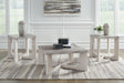 Garnilly Whitewash Table (Set of 3) - front angle showing all three tables