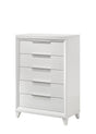 Cressida White 5-Drawer Solid Wood Chest front angle