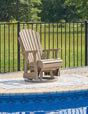 Hyland Wave Driftwood Outdoor Swivel Glider Chair front angle