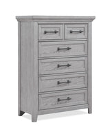 Beckett Gray 5-Drawer Chest front view