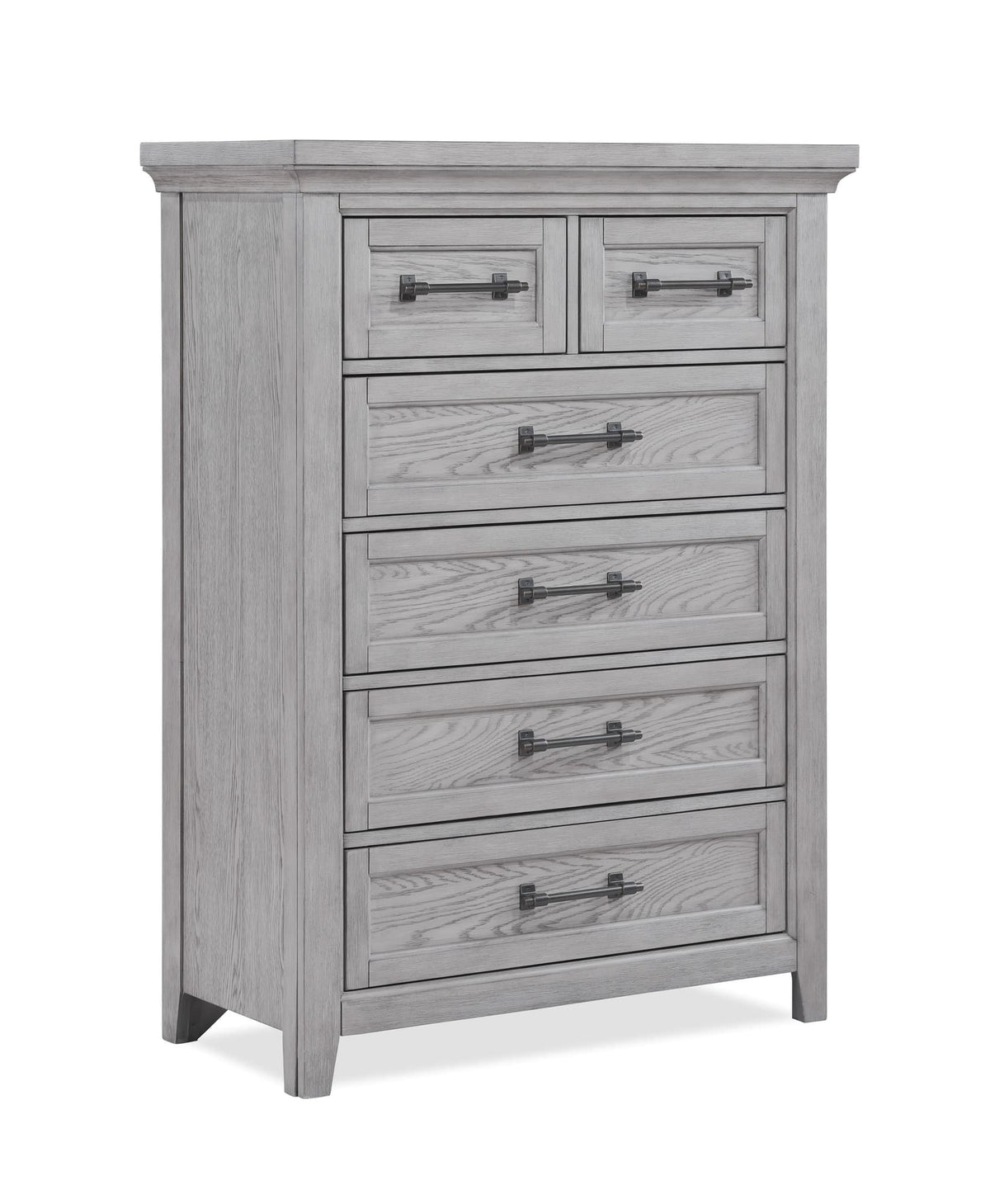 Beckett Gray 5-Drawer Chest front view