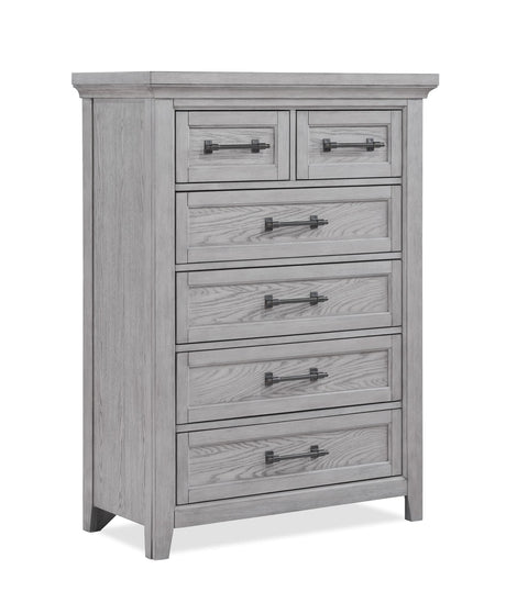 Beckett Gray 5-Drawer Chest front view