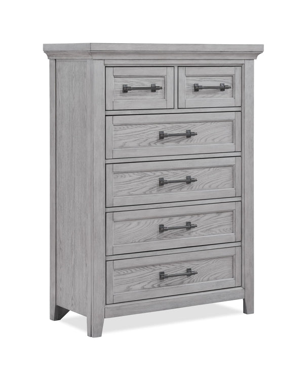 Beckett Gray 5-Drawer Chest front view