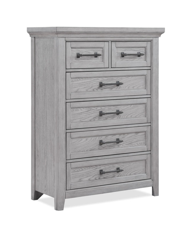 Beckett Gray 5-Drawer Chest front view