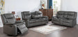 Weston Grey Faux Leather Reclining Sofa front view