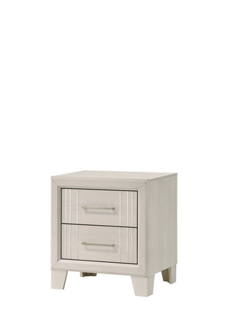 Charlie Cream 2 Drawers Nightstand front view